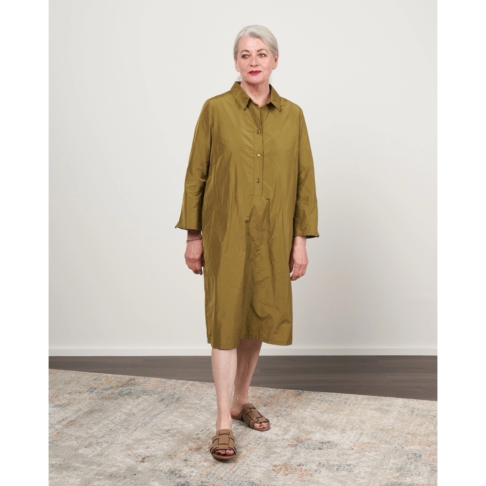Katharina Hovman $580 Italian Sporty Dress Size 10 Lentil Lagenlook Boho